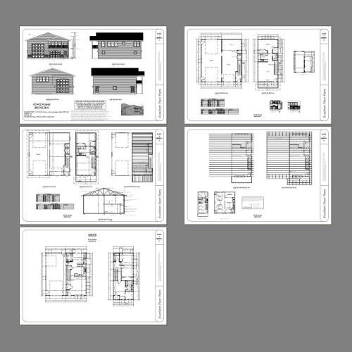 40×42 House — 3 BR 2.5 Ba 1-RV Garage – PDF Floor Plan – 1,619 sqft – Model 2D