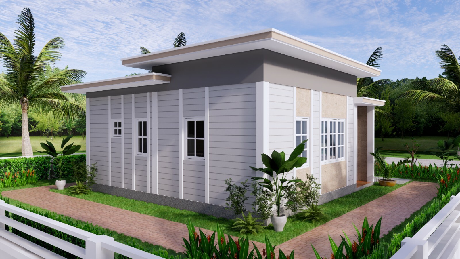 Small Granny Plans 7×7 Meter 23×23 Feet 1 Bed 1 Bath Flat Roof PDF A4 Hard Copy