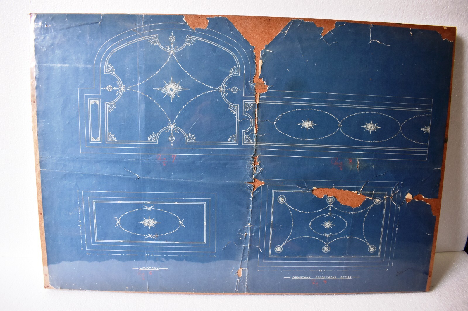 Antique Bhavindra Vilas Palace Jamnagar Architectural Plan Lay-Out First Floor”5