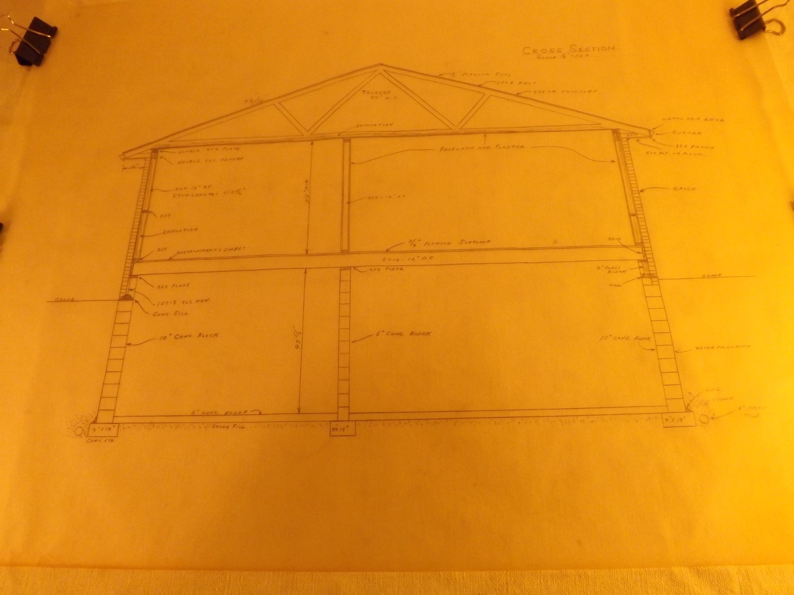 VINTAGE HOUSE BLUEPRINTS #10— 18″ X 24″ SEE PICTURES 3 PAGES