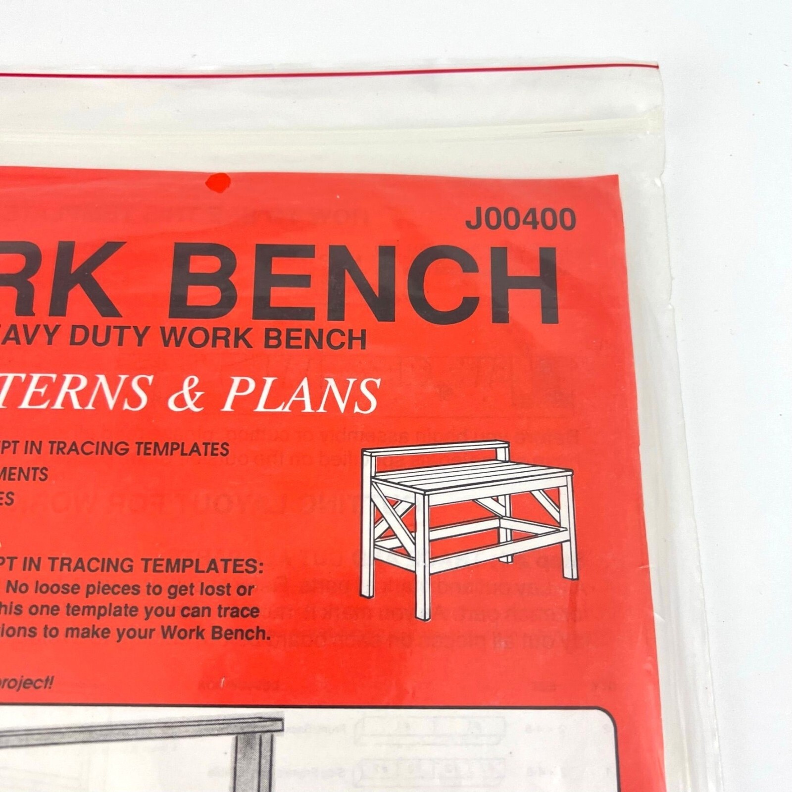 Jer’s Patterns & Plans Work Bench 4 feet Heavy Duty J00400