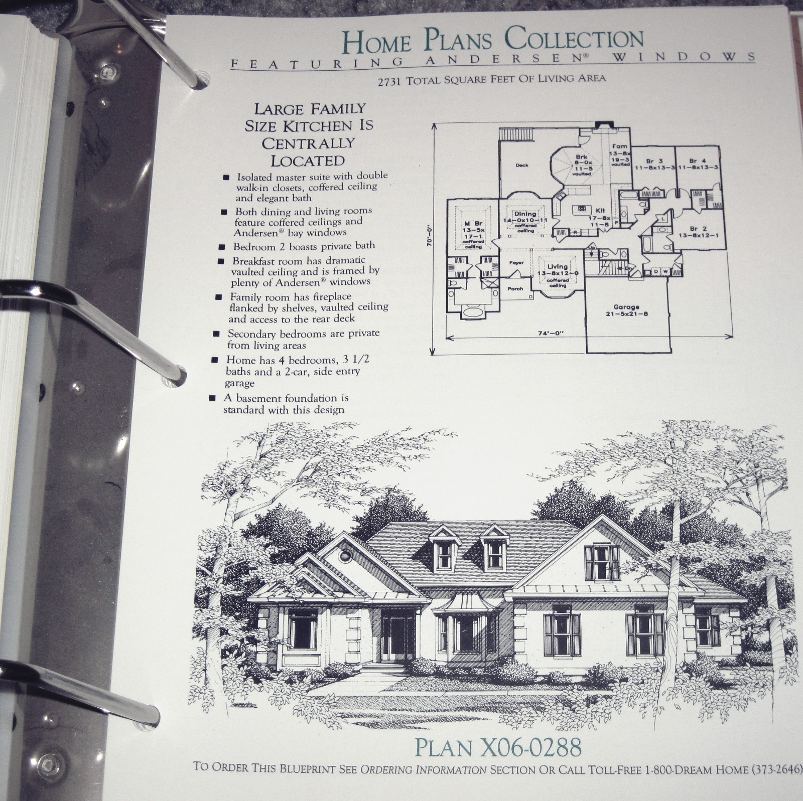 1995 Binder Book of Home Plans Featuring Andersen Windows Contractor’s Edition