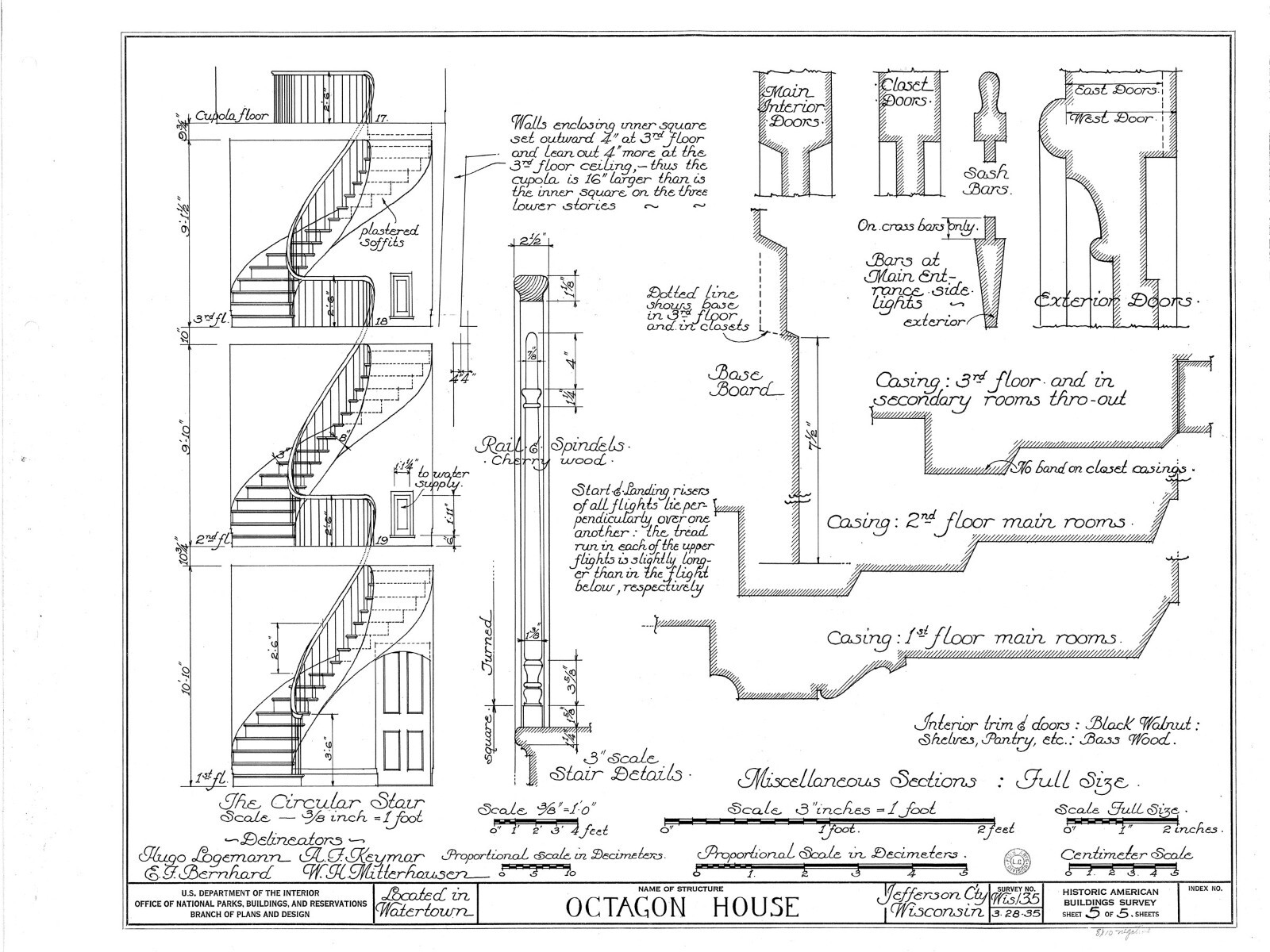 Authentic Victorian Octagon House Plans, wraparound porches, printed drawings