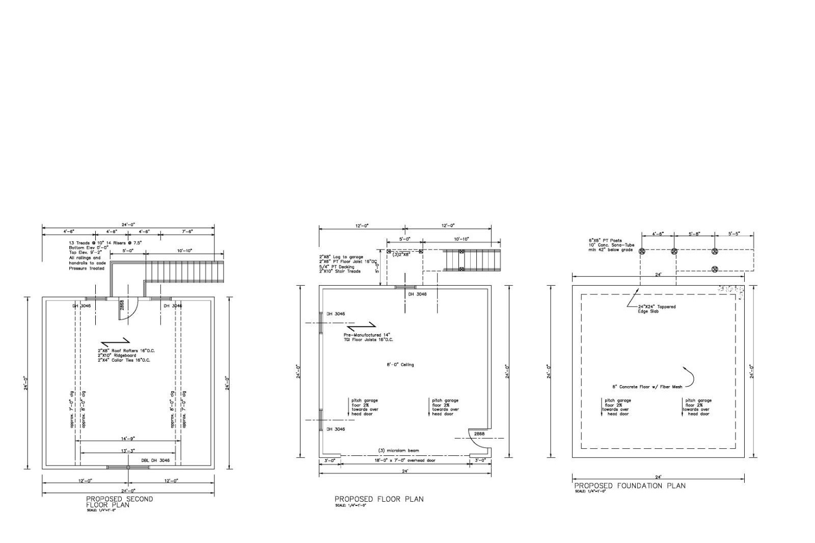 24’X24′- 24’X24′ GARAGE PLANS GAMBREL ROOF 2 CAR PLANS 23-2424-GMB-12