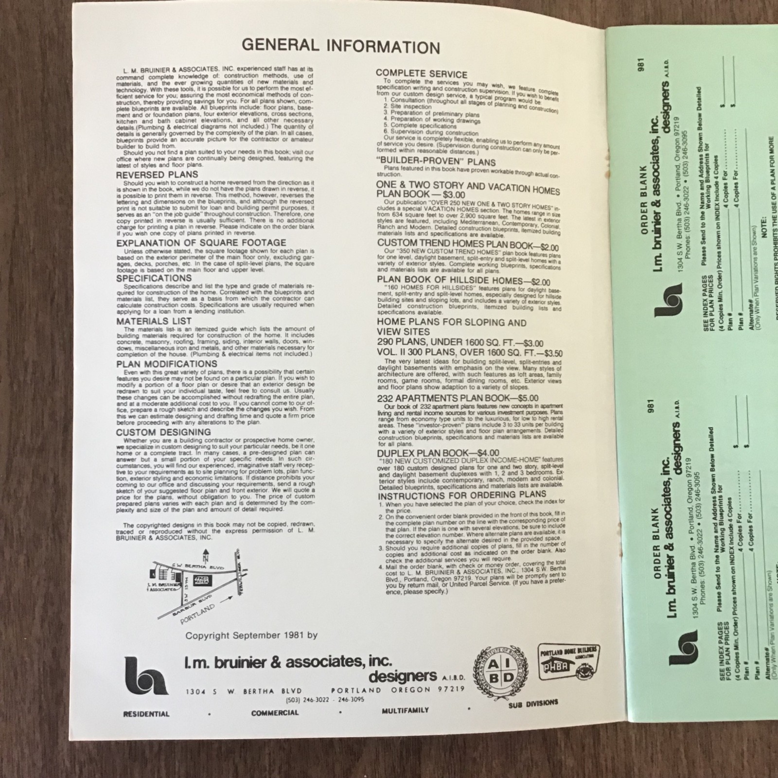 1981 Vtg Contemporary Home Plans HOUSE Floor Plans Book SEE INDEX Hillsides