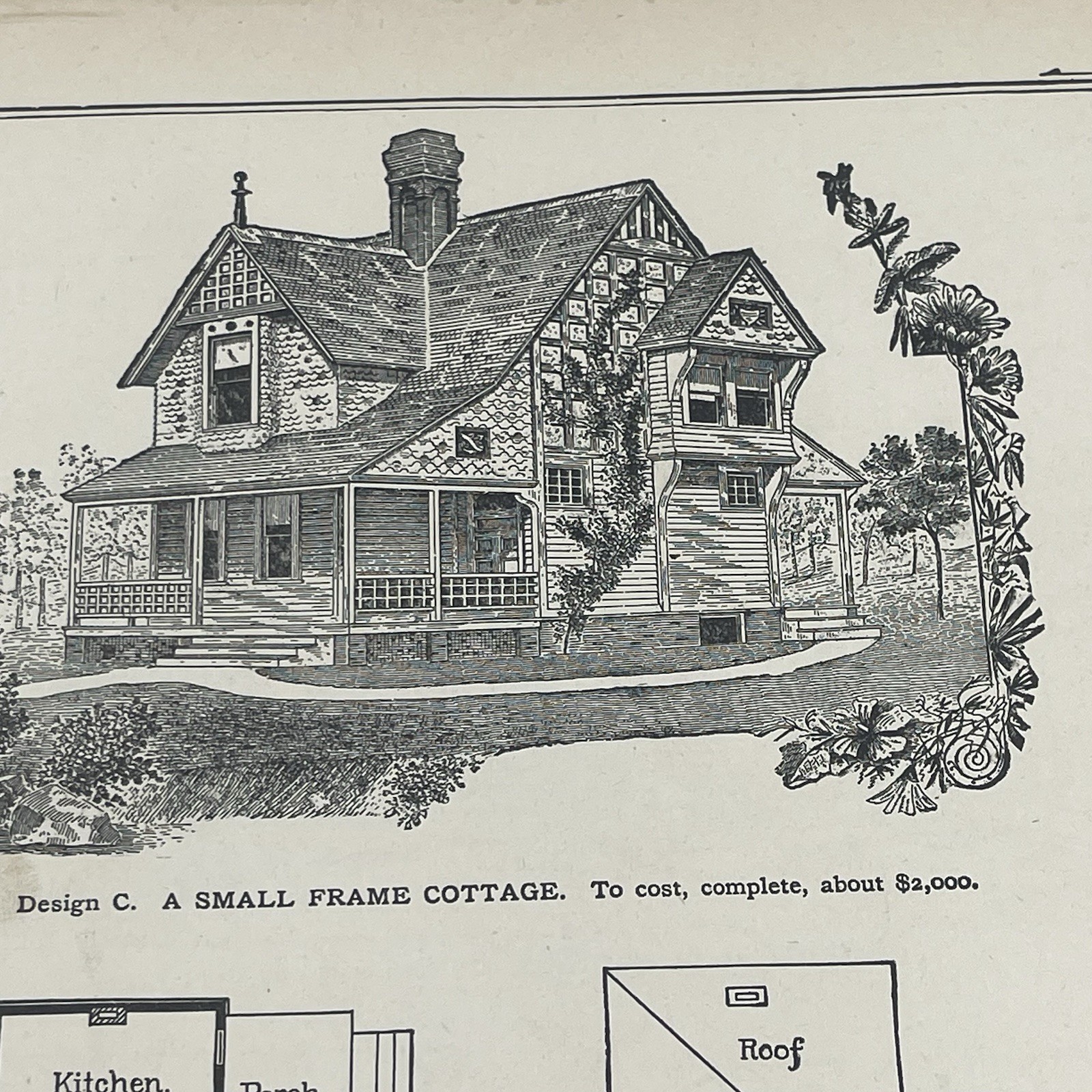 Small Frame Cottage House Plan 1900 Antique Floor Plans Architectural Designs