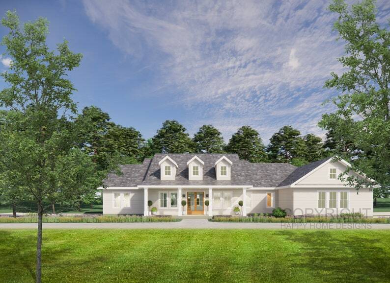 Modern Craftsman Farmhouse 4 Bed 3.5 Bath Attic – Plan Blueprint PDF or Print ~