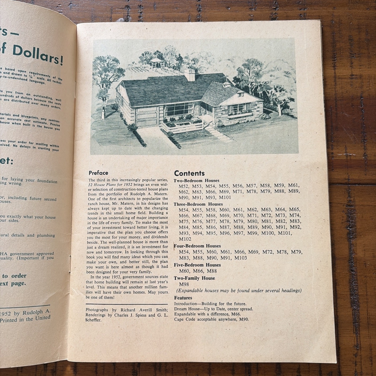 Vintage MCM Mid Century Home House Plans Book Catalog 52 Plans For 1952
