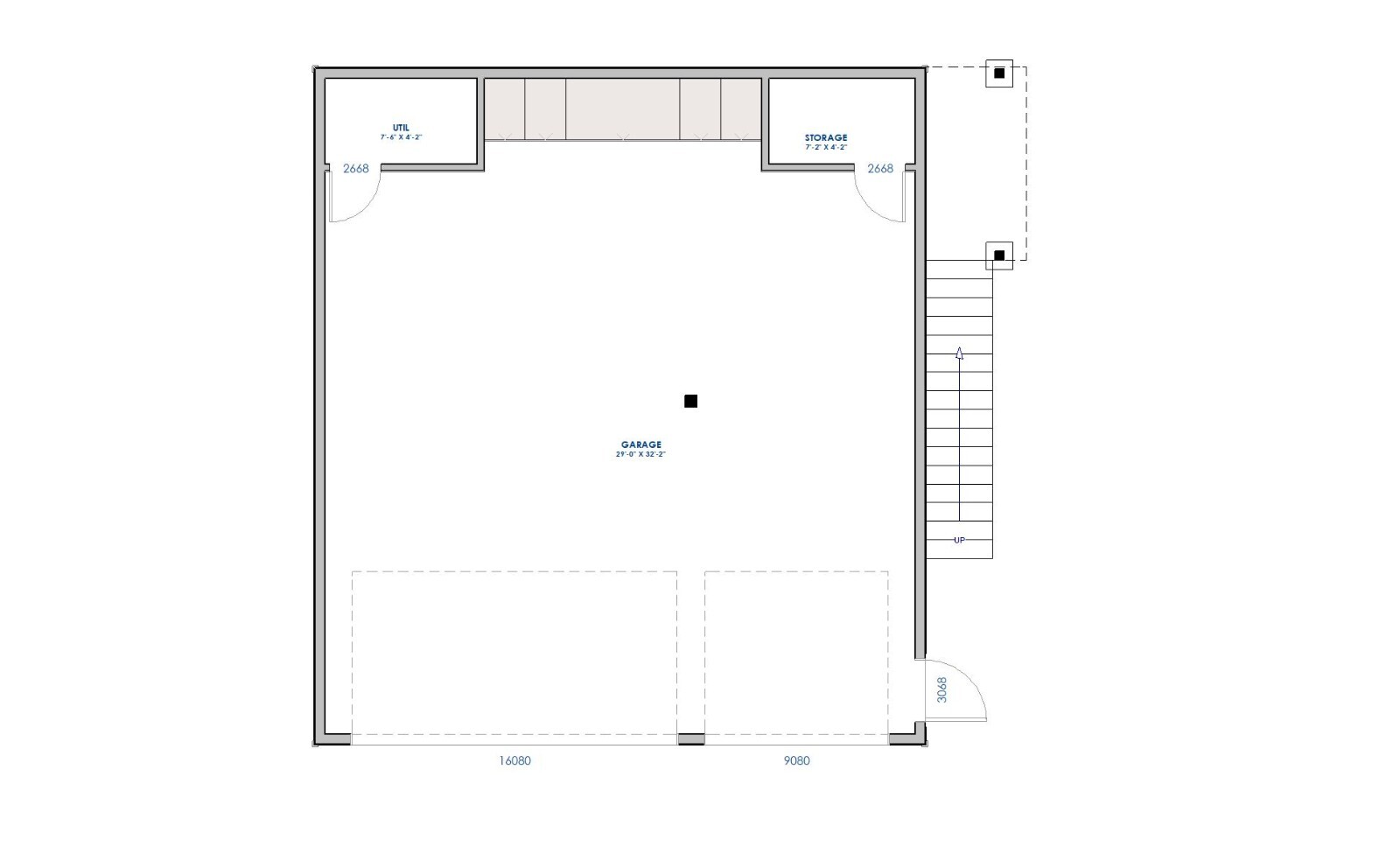 Triple Car / 3 Car Garage Plan / Blueprints With Livable Space Above – 33 x 30