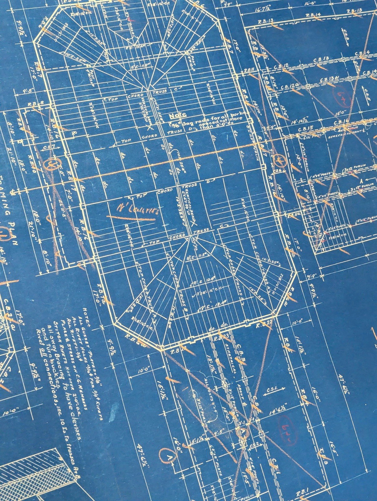 1931 Antique Historic St Elizabeths Insane Asylum Blueprint 42x33in