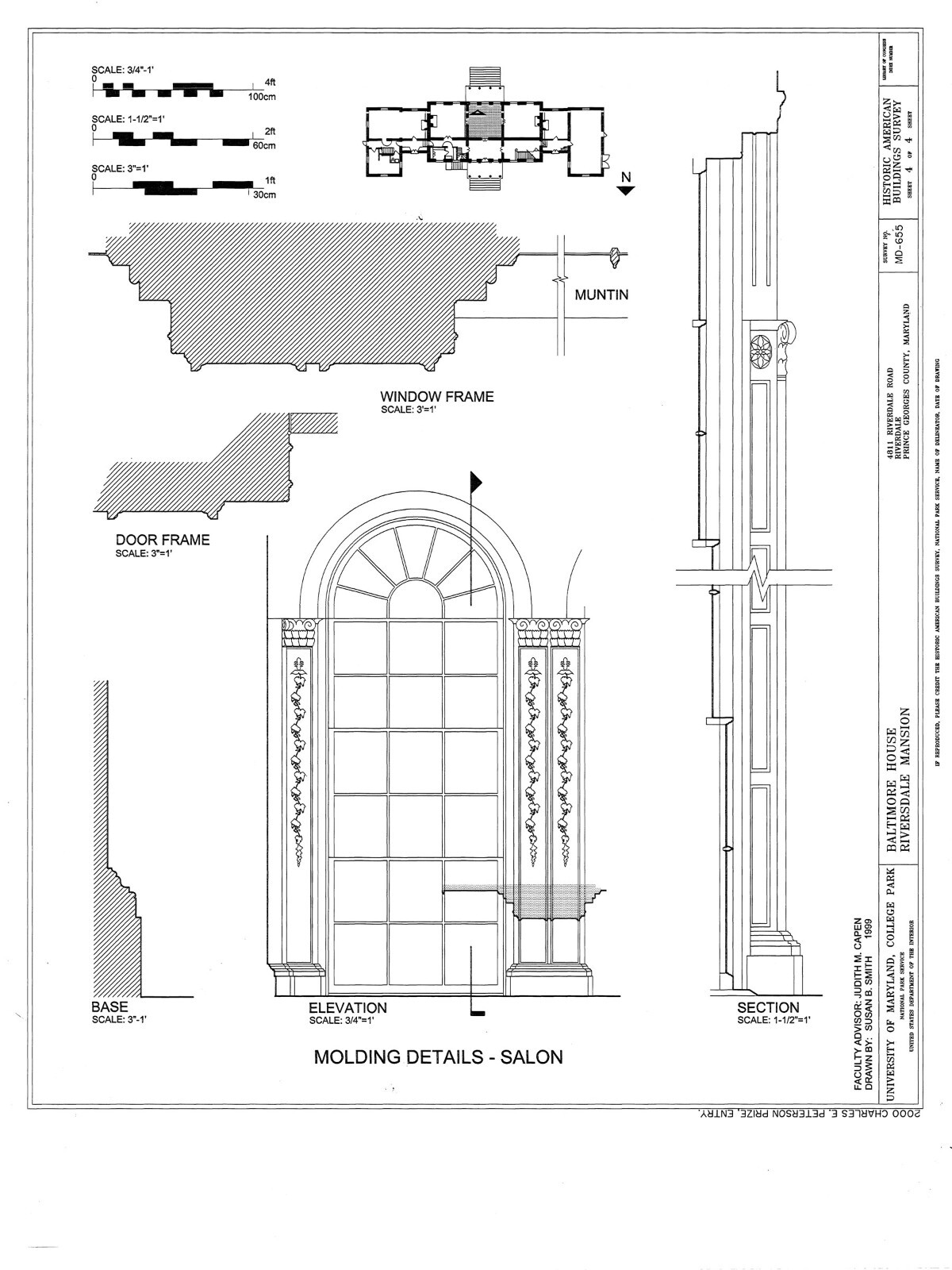 Riversdale, Calvert Mansion – Colonial American architectural plans & details
