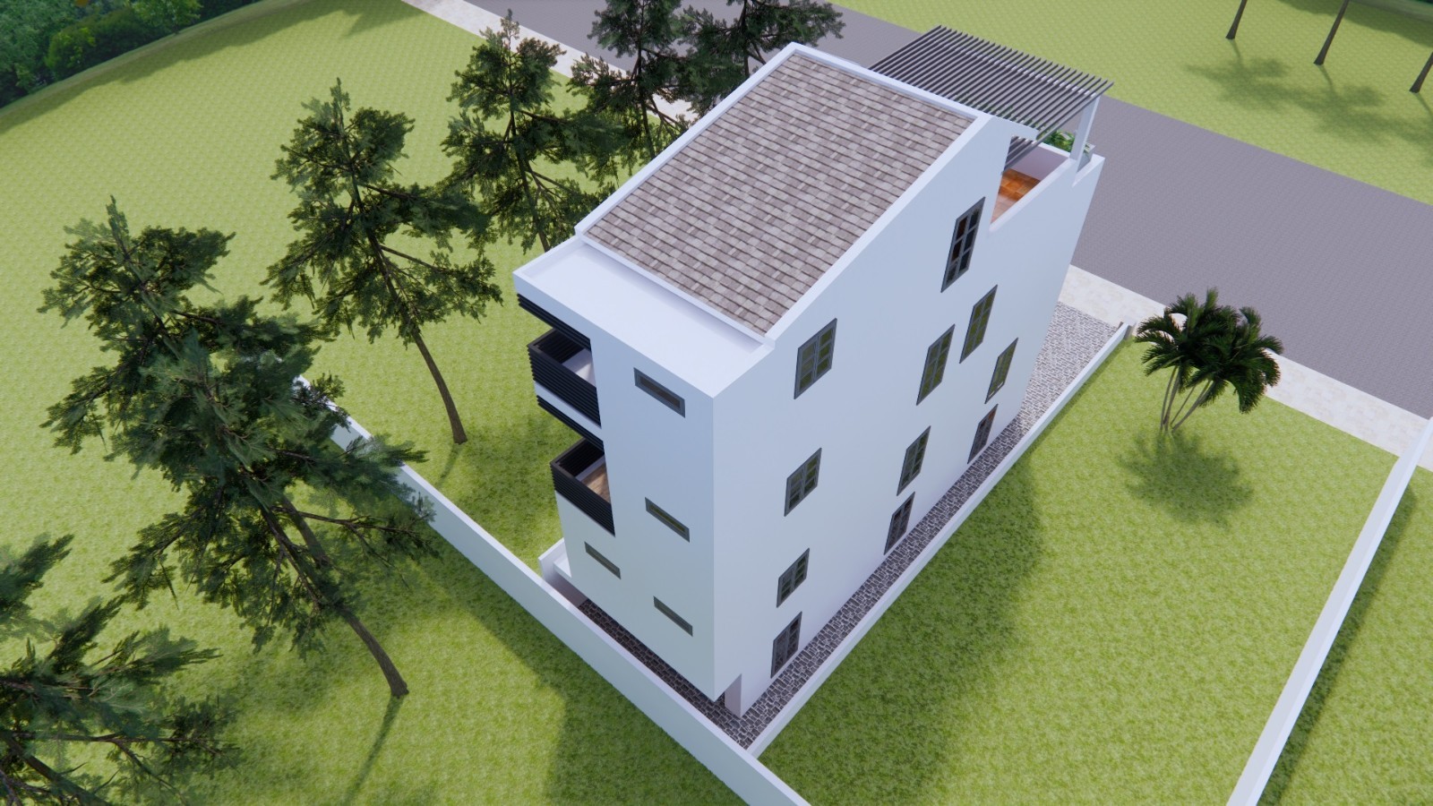 14×45 Feet Small House 4.2×14 Meter 4 Beds 5 Baths Shed Roof PDF + A4 Hard Copy