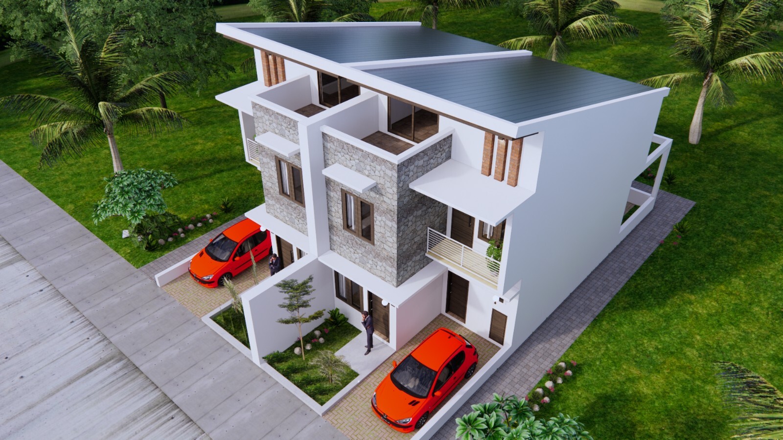 20×59 House Design Plan 6×18 Meter 4 Beds 5 Baths PDF (A4 Printed Plans)