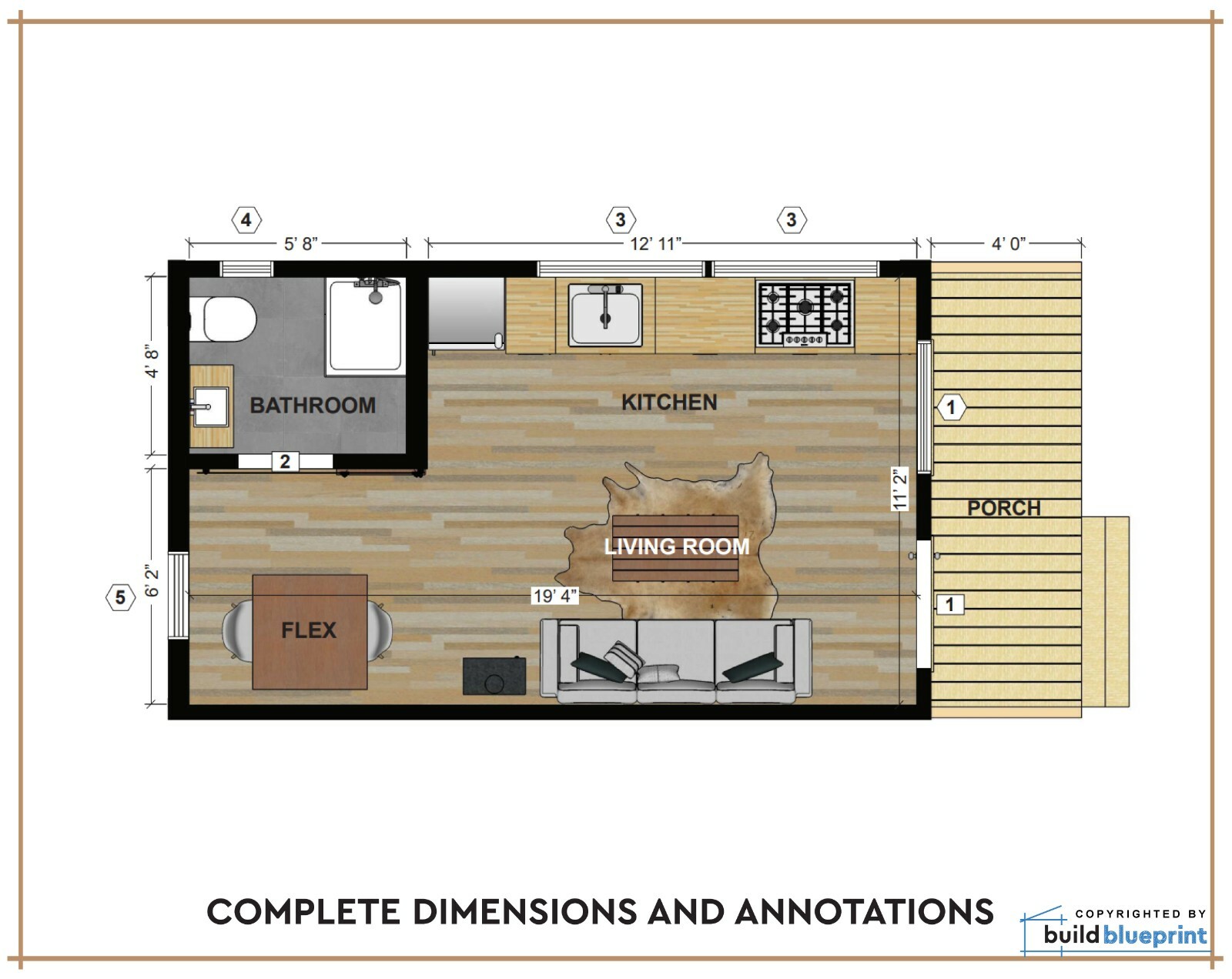 300SF Small Cabin w/ Loft DIY Plans – Tiny House Build Instructions PDF Download