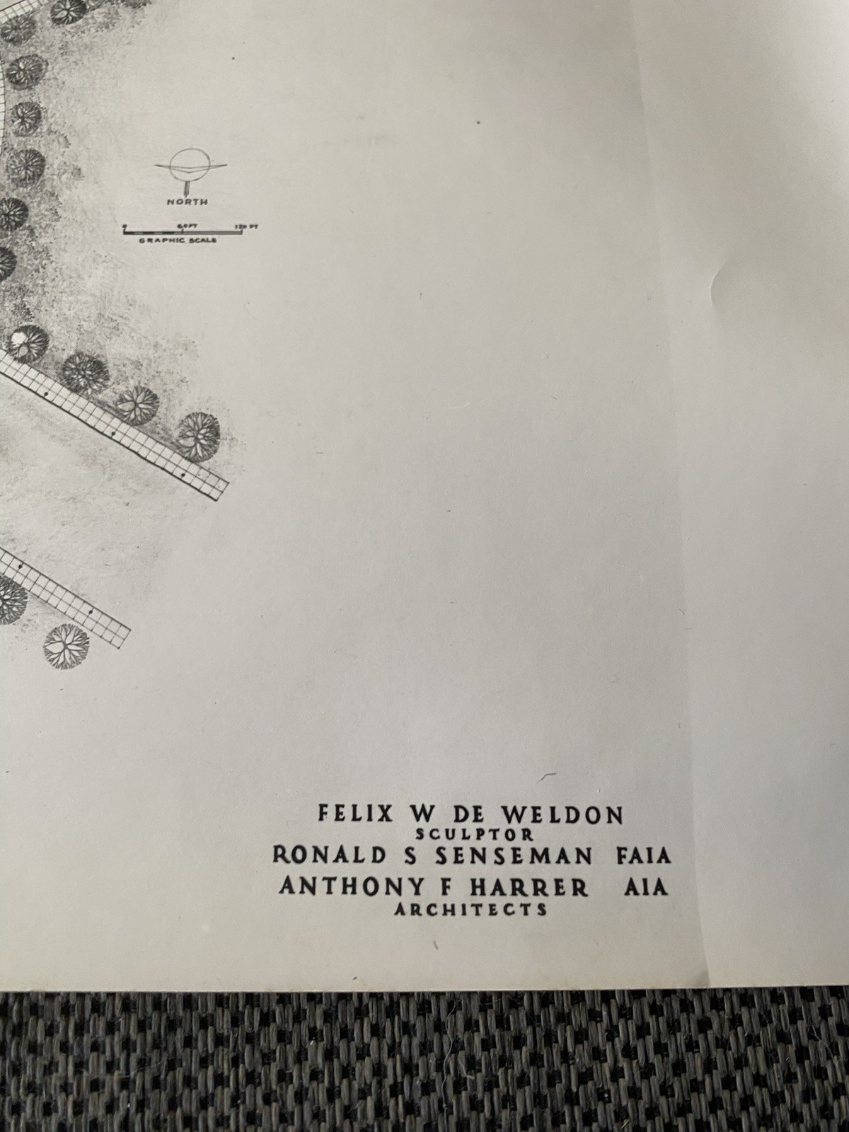 Vintage Felix De Weldon Personal Plans Blueprint Nehru Memorial New Delhi India
