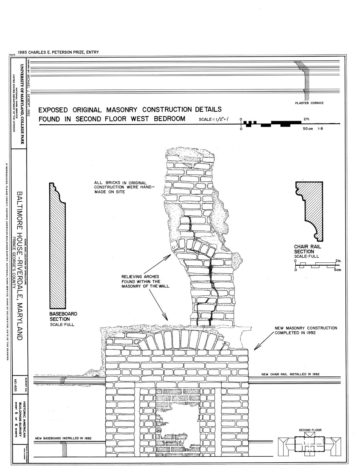 Riversdale, Calvert Mansion – Colonial American architectural plans & details