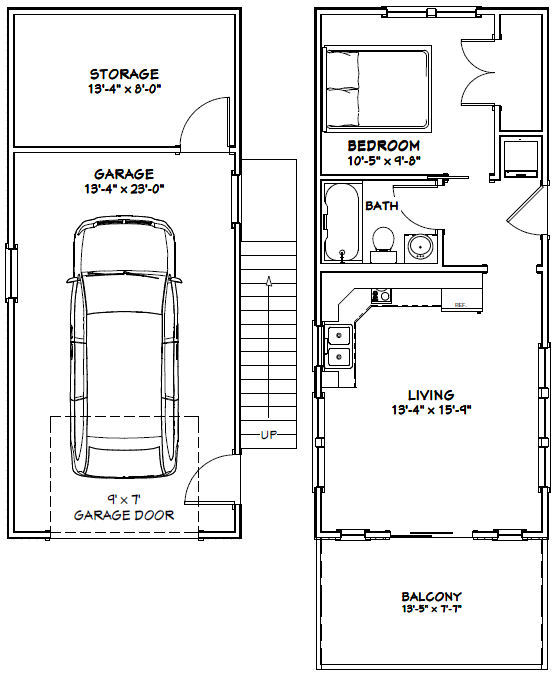 14×32 Tiny House — 567 sq ft — PDF FloorPlan — Model 6H