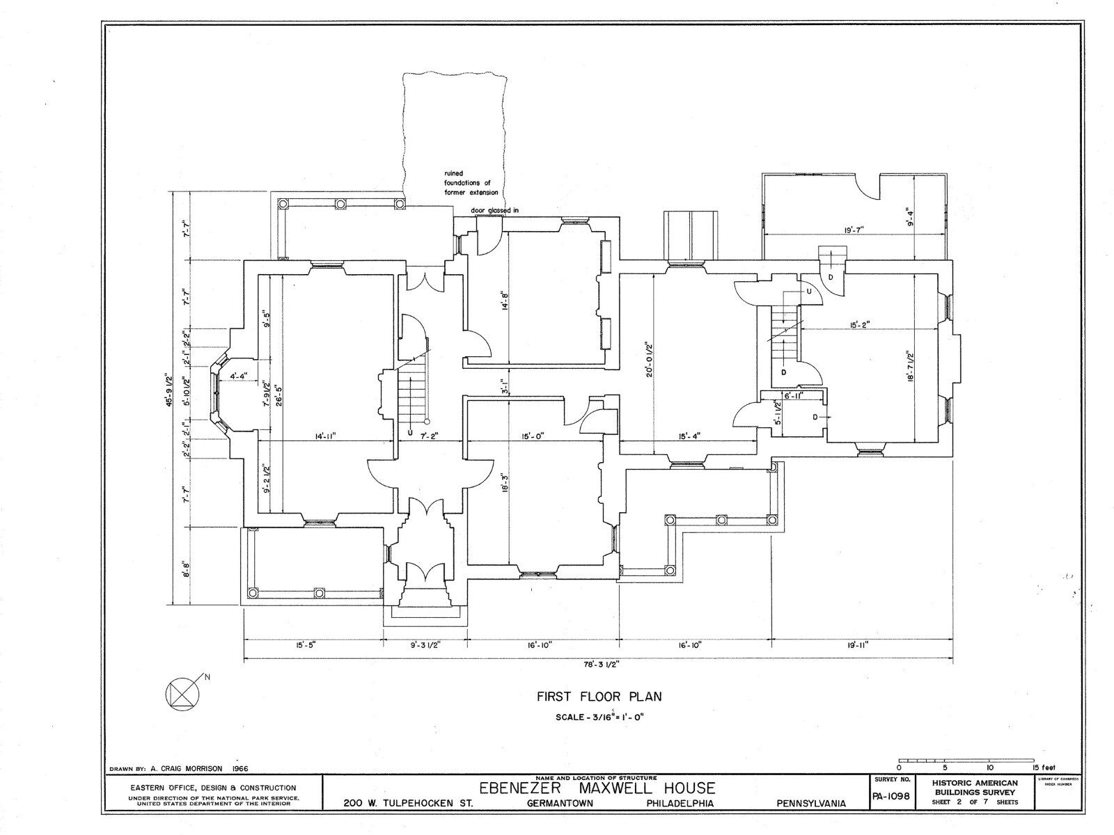 HOUSE PLANS – stone mansion, Tudor-Gothic style, porches, tower, PRINTED PLANS
