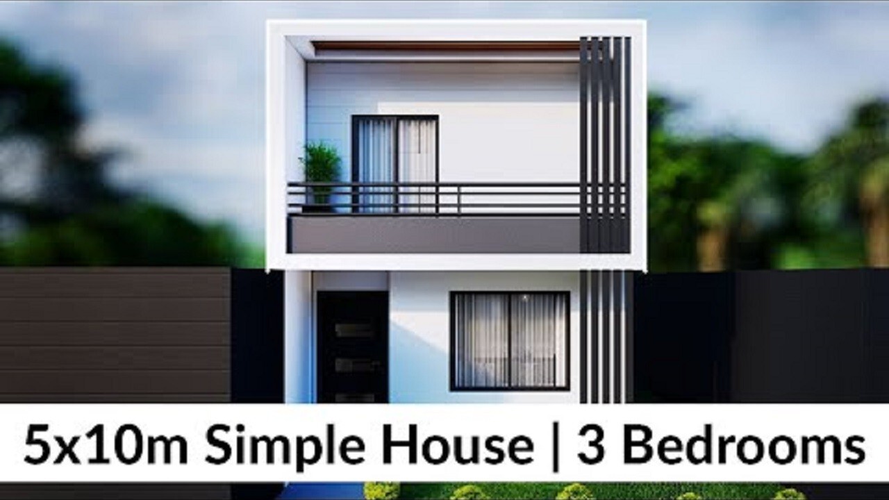 17×33 Feet Small House Plan 5×10 Meters 3 Bed 2 Bath PDF Plan (A4 Hard Copy)