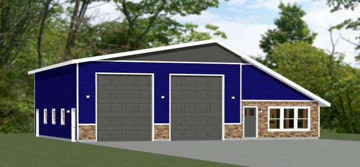56×48 2 RV Garage – 1 Bedr 1 Bath – 2,649 sq ft – PDF Floor Plan – Model 1F