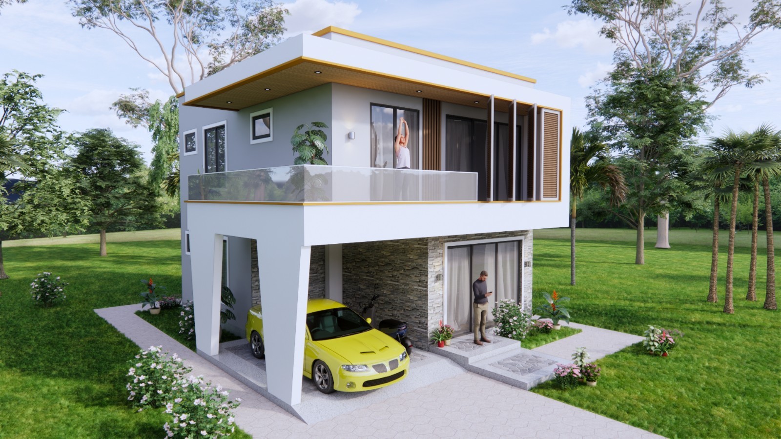 7×9 Meter House Plan 4 Bed 3 Bath | 23×30 Ft Hidden Shed Roof PDF & A4 Hard Copy
