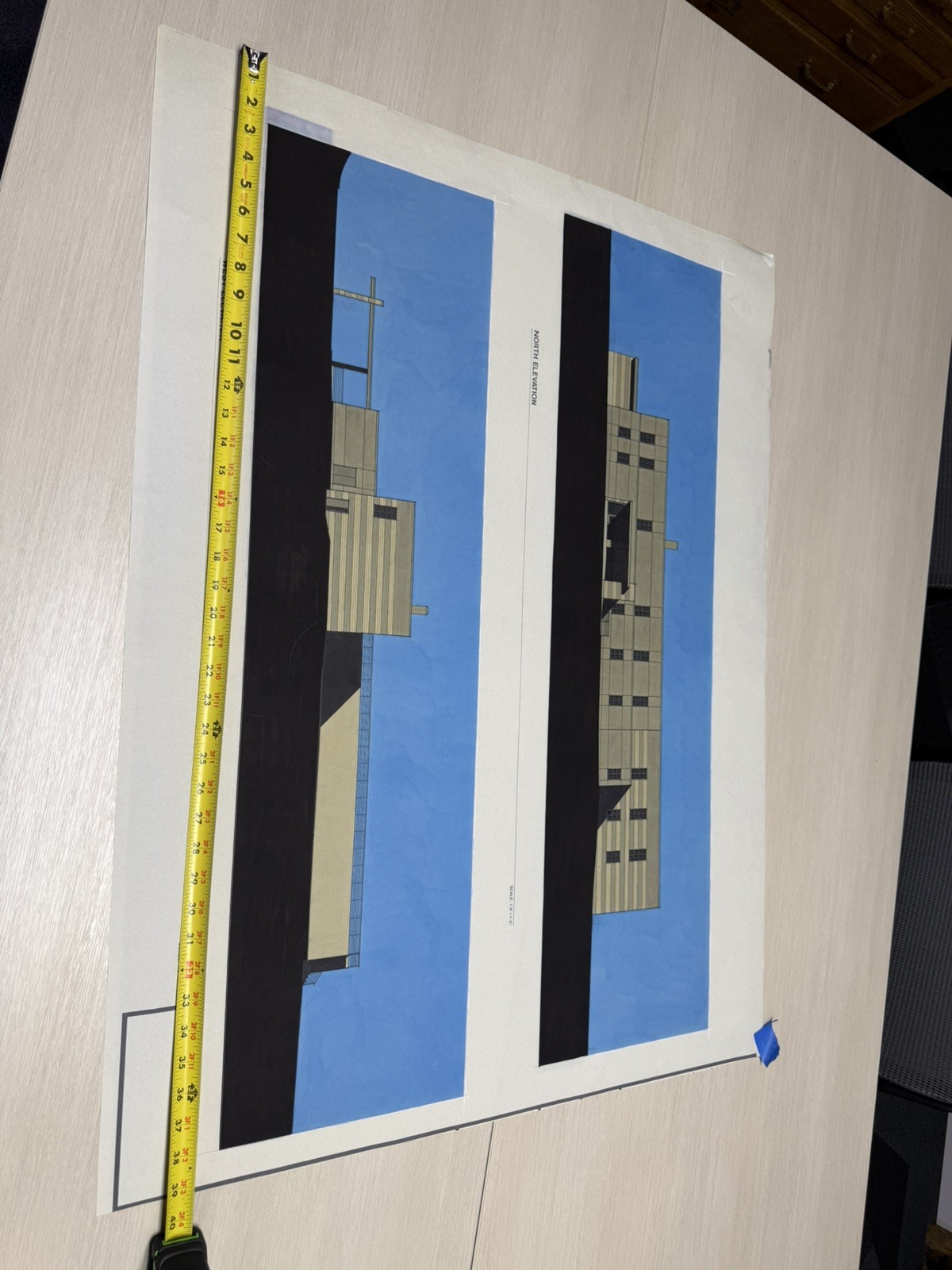 Modernist Architectural Elevation Prints Set of 7 Large 30×40 Paper Drawings