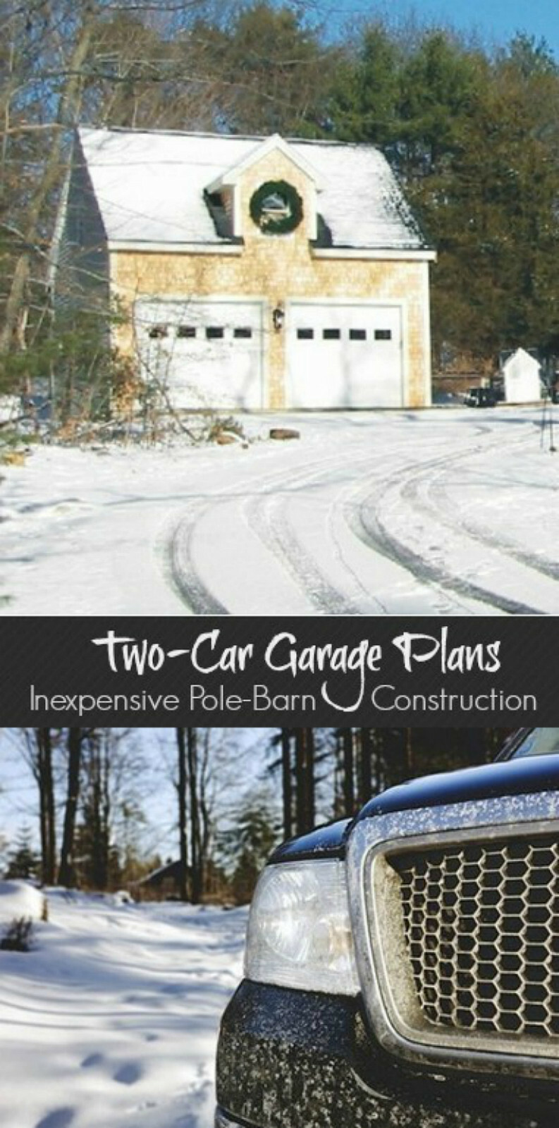 Two-Bay Car Barn Plans with Lofts – 3 Different Sets of Pole-Barn Plans (G2)