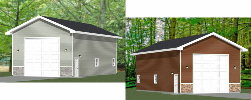 24×48 1-RV Garage — 1,152 sq ft — PDF Floor Plan — Model 1 and 1A