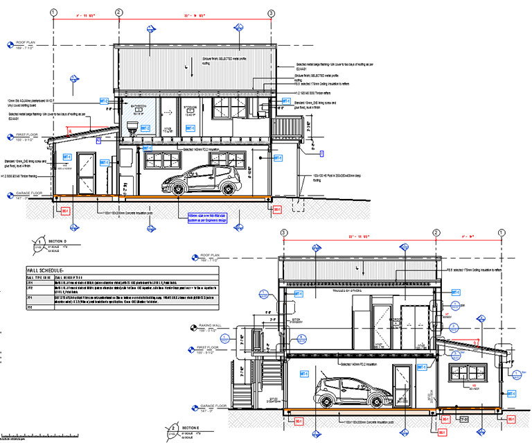 (ADU) Garage loft Apartment 1BR/ 1BATH/kitchen full PDF dwg set + CAD download