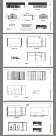 40×24 3-Car Garage w/ Carport — 960 sq ft — PDF Floor Plan — Model 1D
