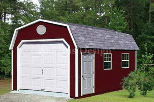 12′ x 20′ Storage Shed / Workshop / One Car Garage Barn Plans Design #31220