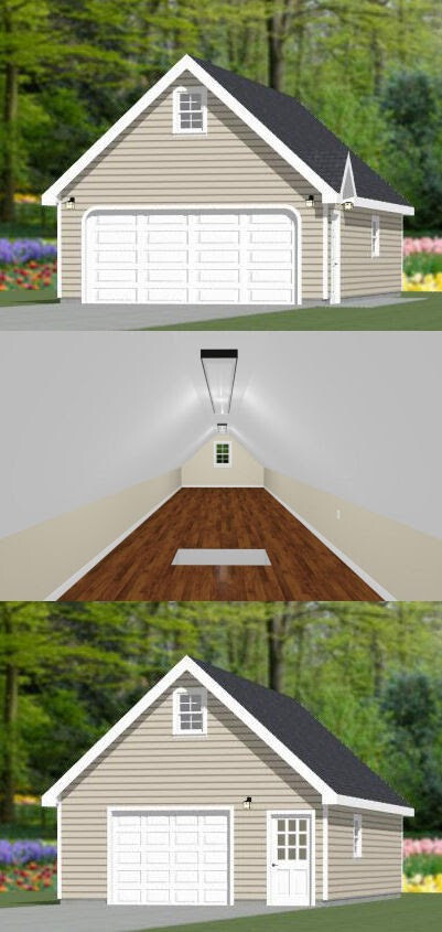 20×36 2-Car Garage –1,128 sq ft — PDF Floor Plan — Model 10A