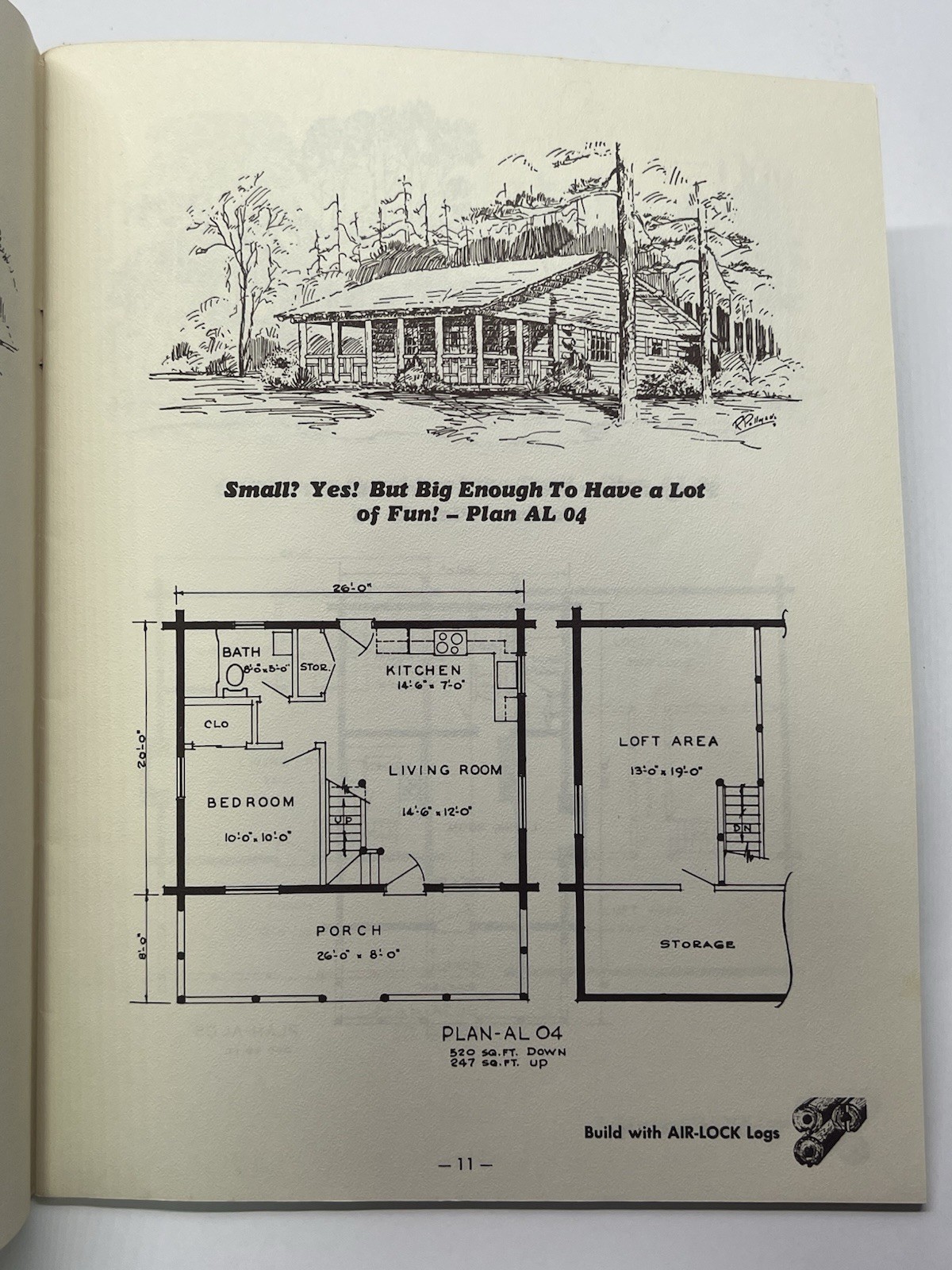 Log Cabins: Fifty-Five Plans / Designs Air-Lock Log Company