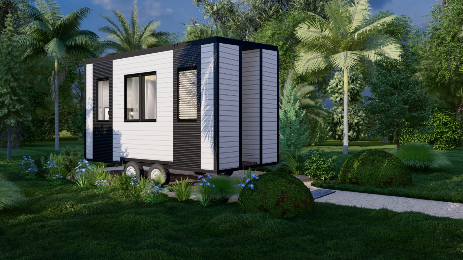 Generic Wood Construction Tiny Mobile Home Building Plans – 15’9″” x 7’10″” – 12