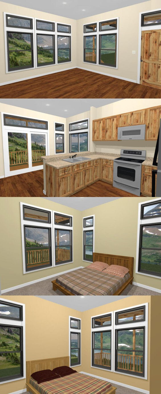 30×32 House — 2 bedroom 2 Bath — 960 sqft — PDF Floor Plan — Model 4