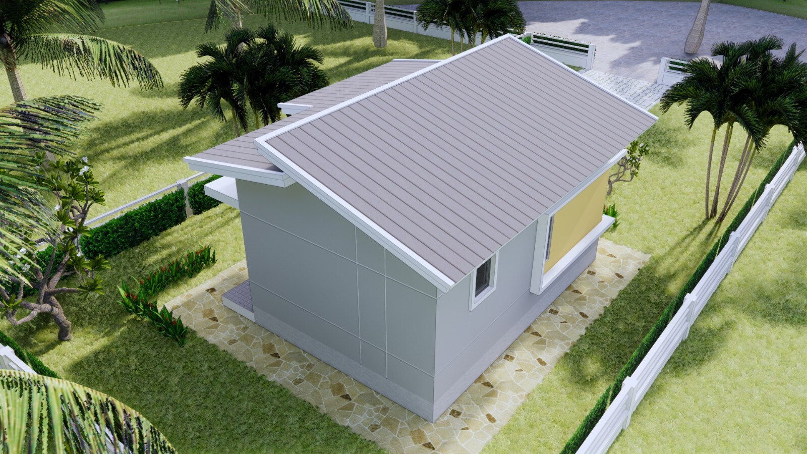 18×21 Feet Small House Plans 5.5×6.5 Meter 1 Bed 1 Bath Shed Roof (A4 Hard Copy)