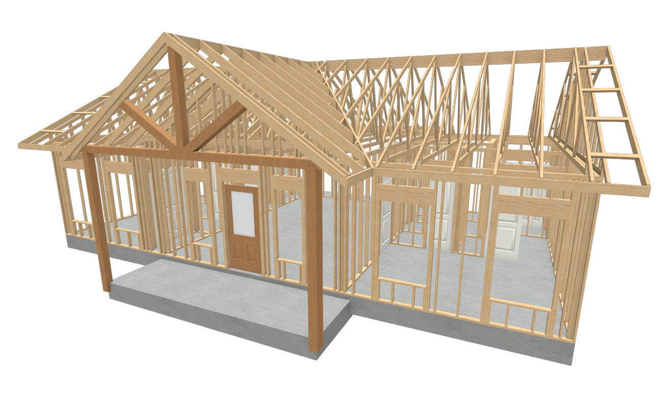 1,100 Sqft of Living space – 3bed 2 bath Small Modern Farm House