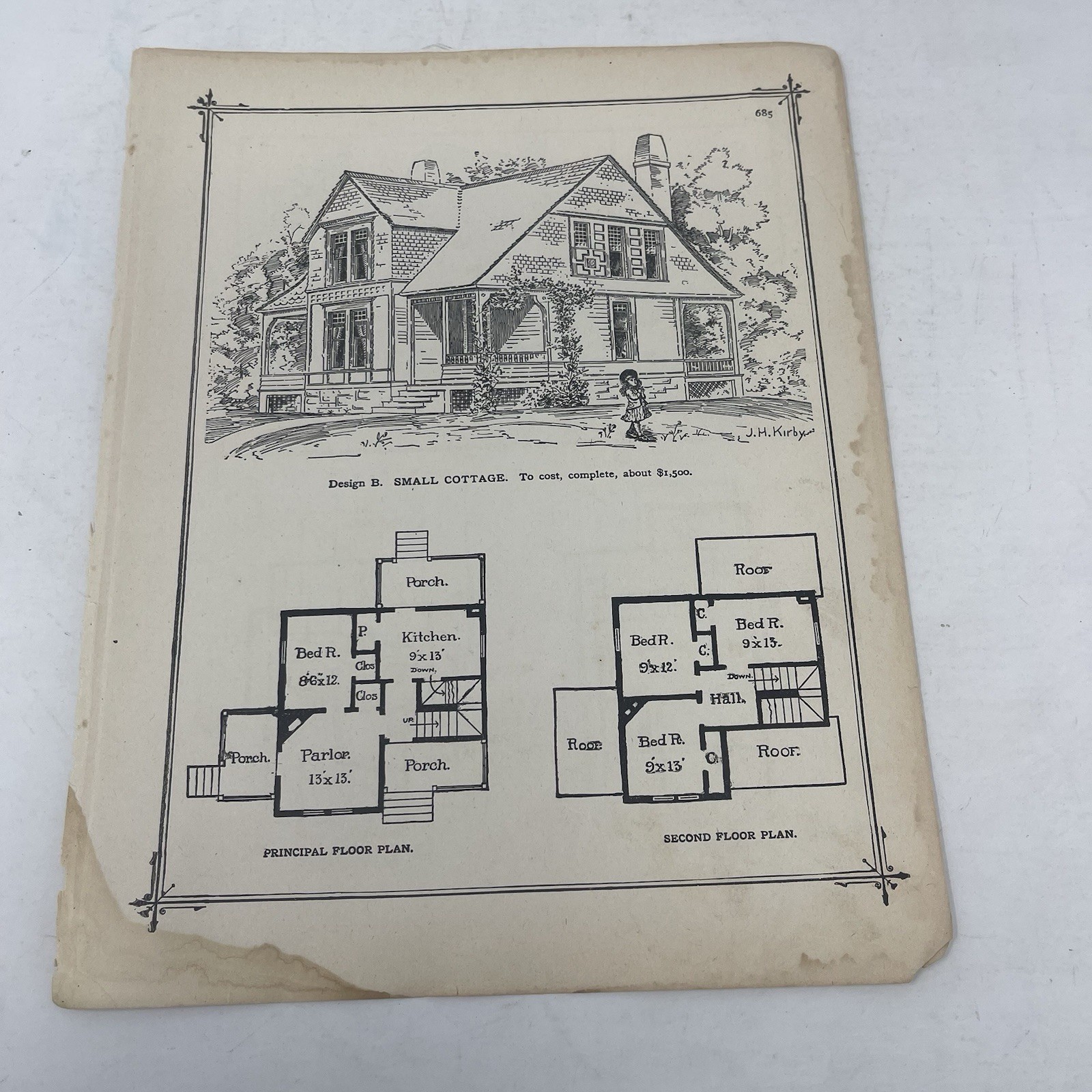 Small Frame Cottage House Plan 1900 Antique Floor Plans Architectural Designs