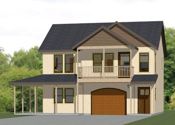 30×24 House — 1 Bedroom 1.5 Bath — 1,029 sq ft — PDF Floor Plan — Model 7A