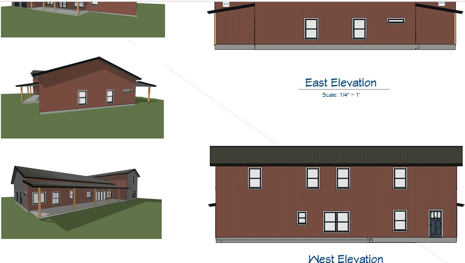 Barndominium Custom House Plans 3842 square feet 1.5 story open floor plan pdf