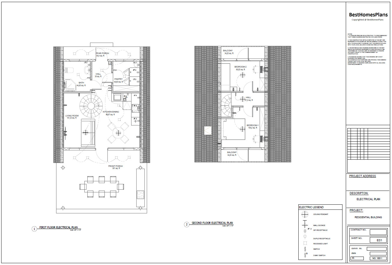 22’x38’ 2 Beds, 1 Bath Small A-Frame Cabin Architectural Build Plans PDF.