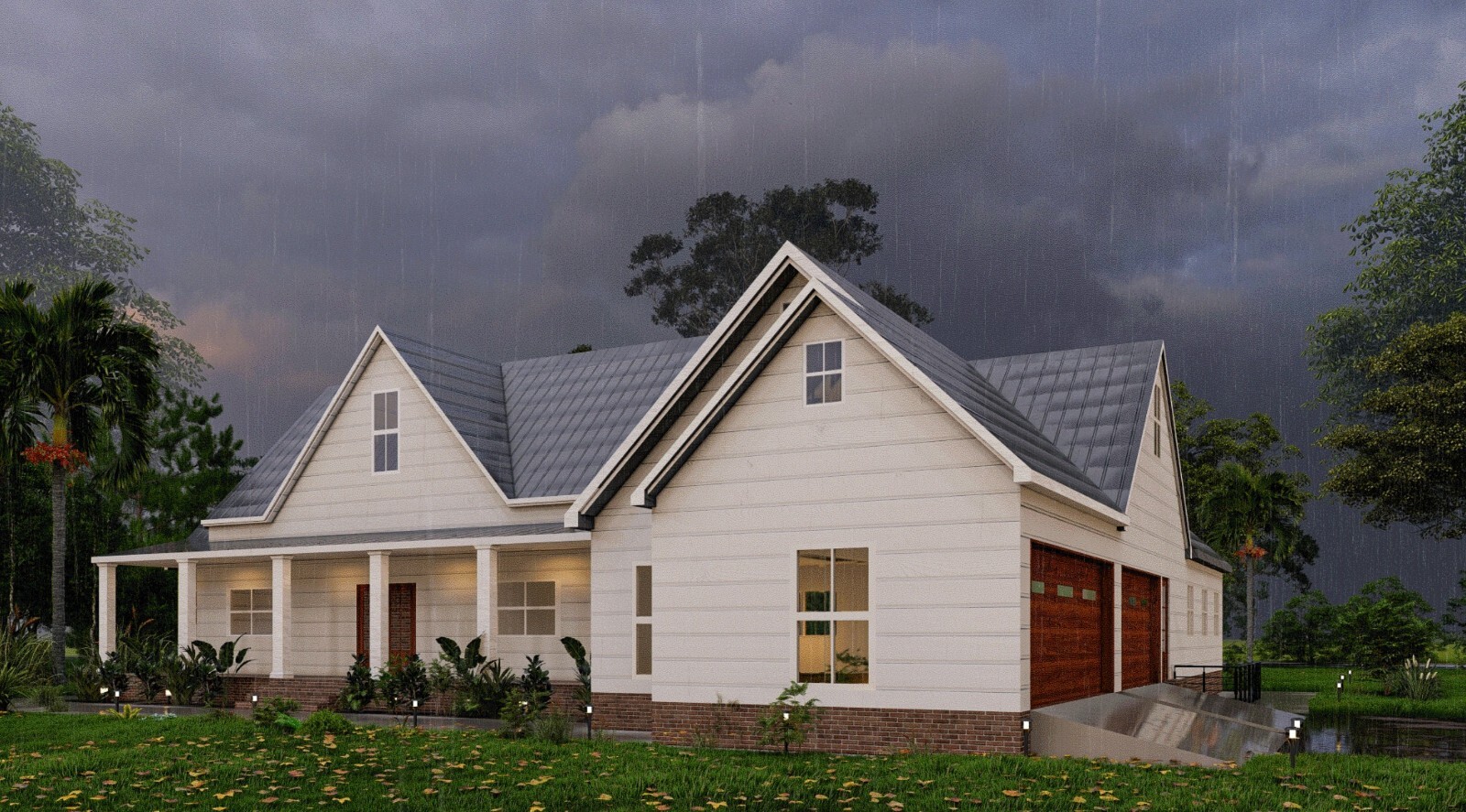 Plans for a 2 Bedroom Home with 5-Car Garage, Workshop, Attic Room, and Basement
