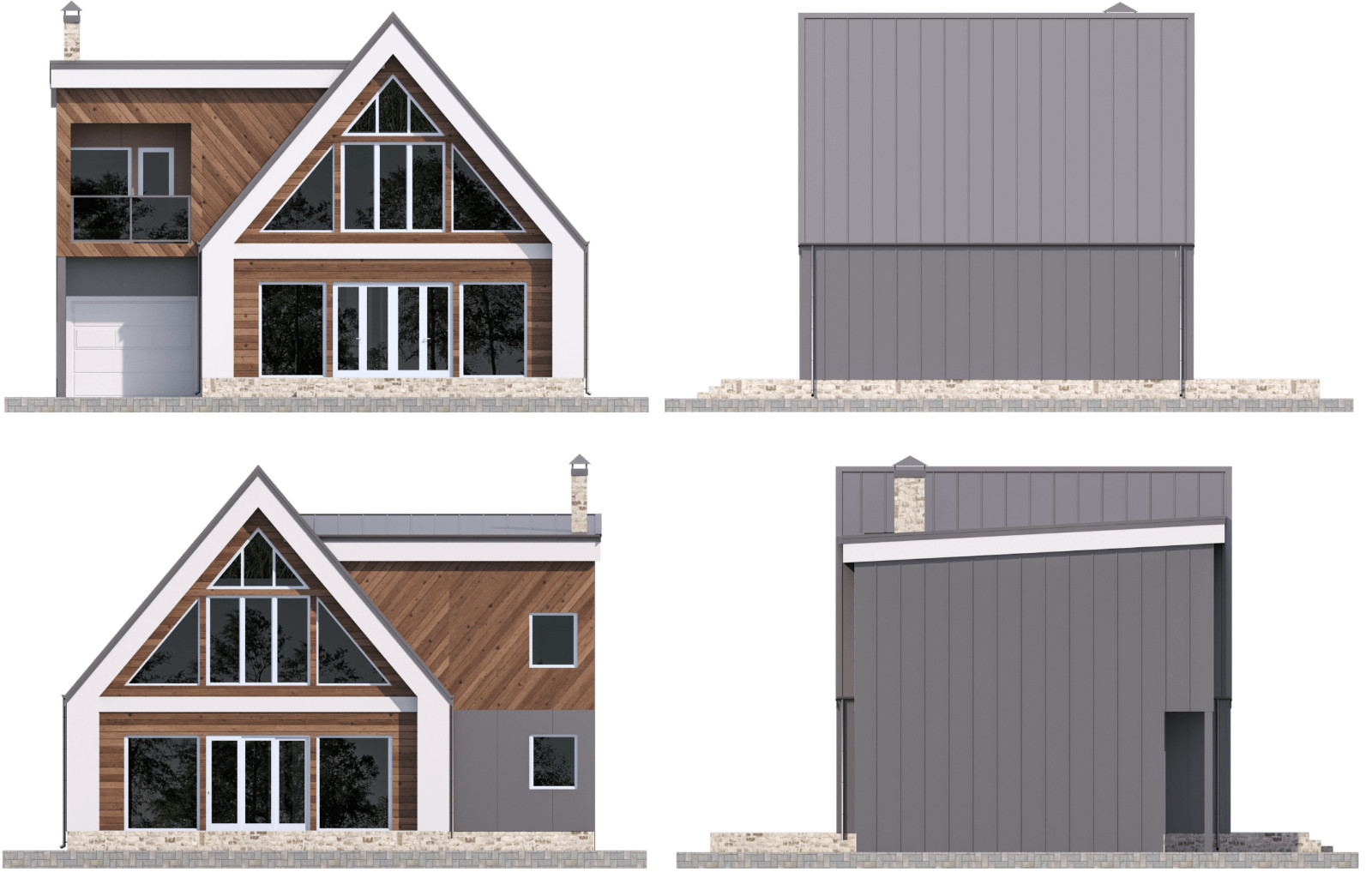43’x29’ 3 Beds, 4 Baths Cozy A-Frame House Architecture Plans PDF Download.