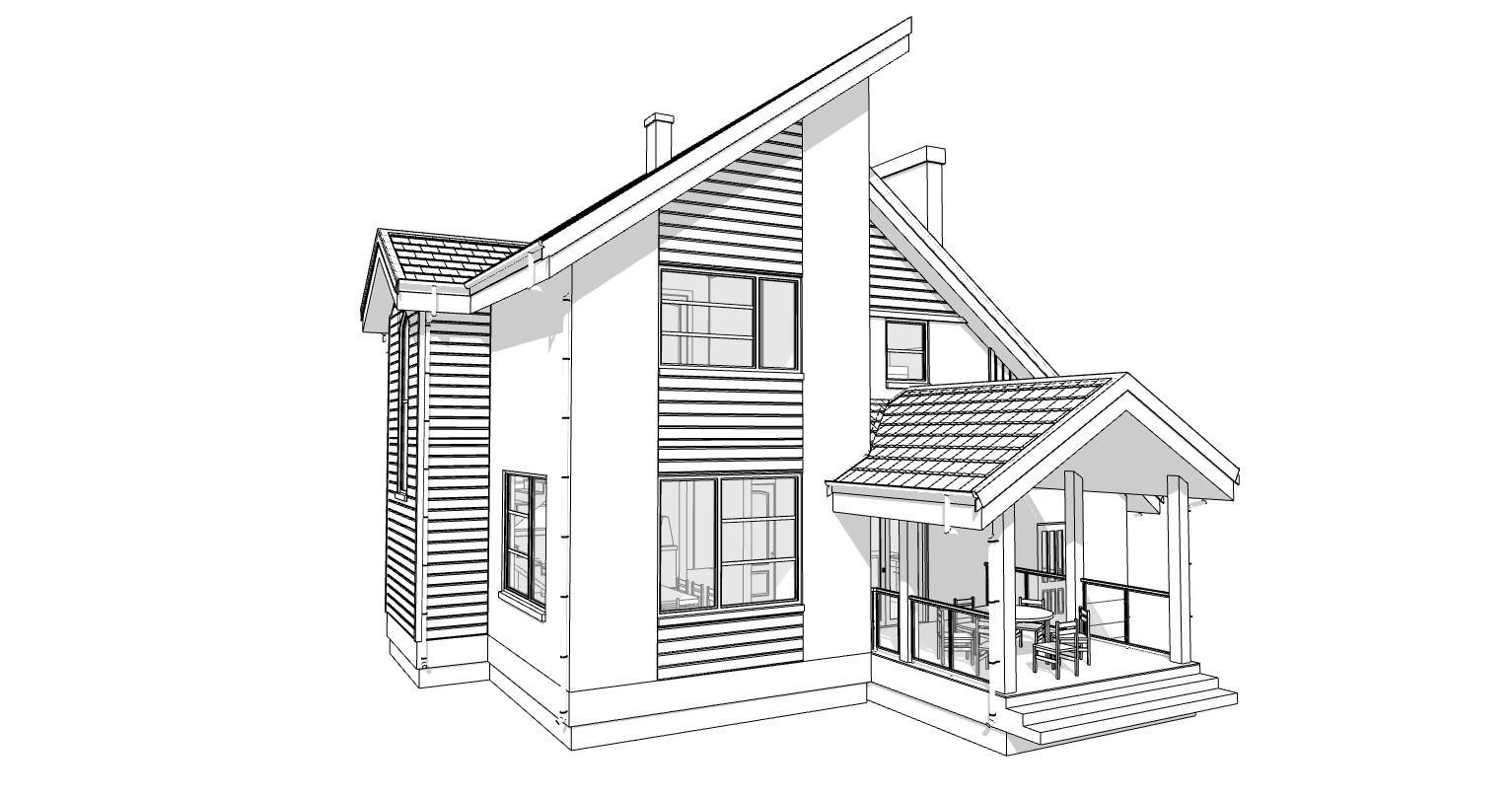 45’x52’ 3 Bed, 2 Bath Modern Cottage Architectural Build Plans PDF Download.