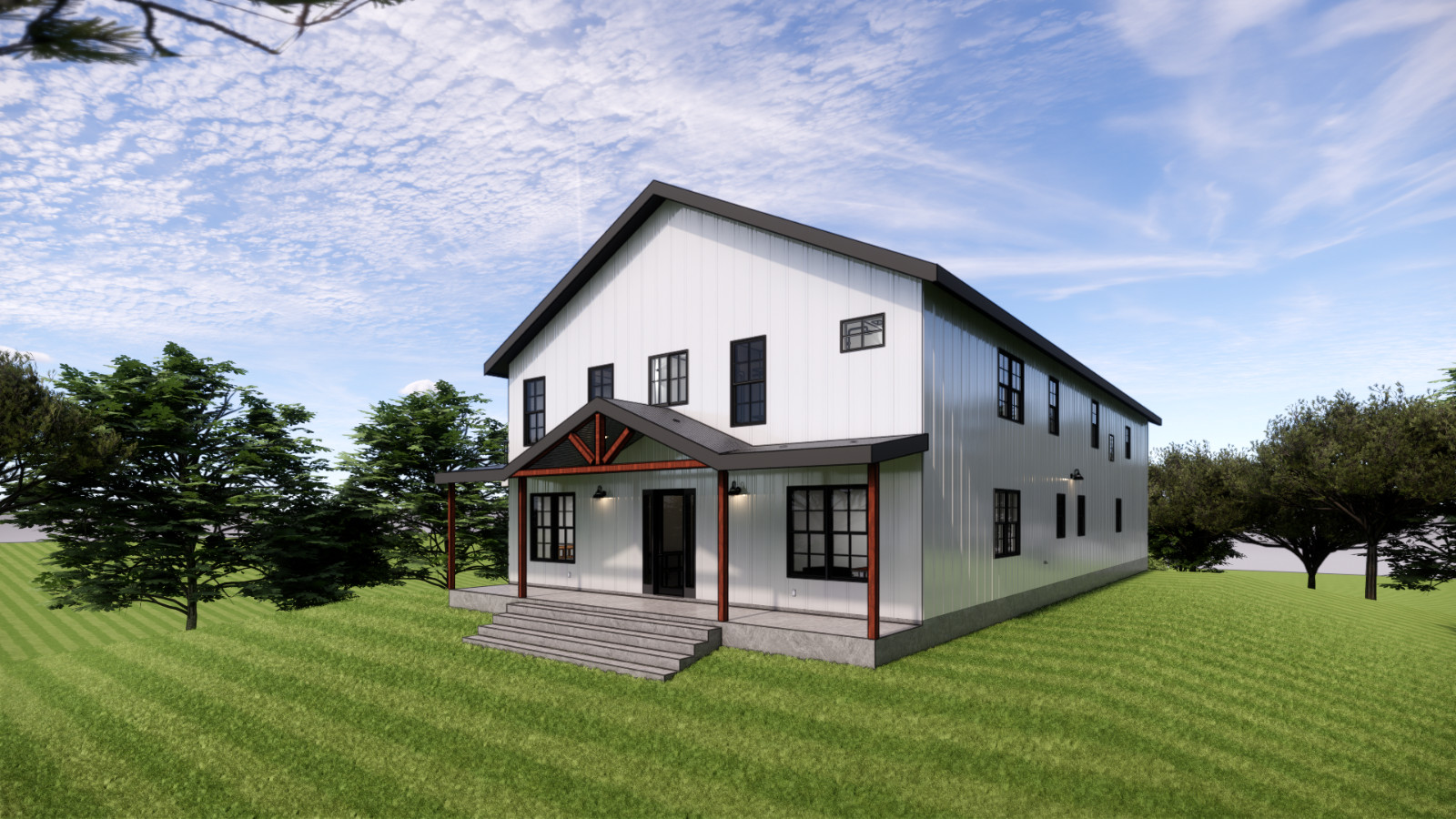 Timber Trails Barndominium – 5 Bedrooms / 5 Baths 4,147 SF Design Blueprints