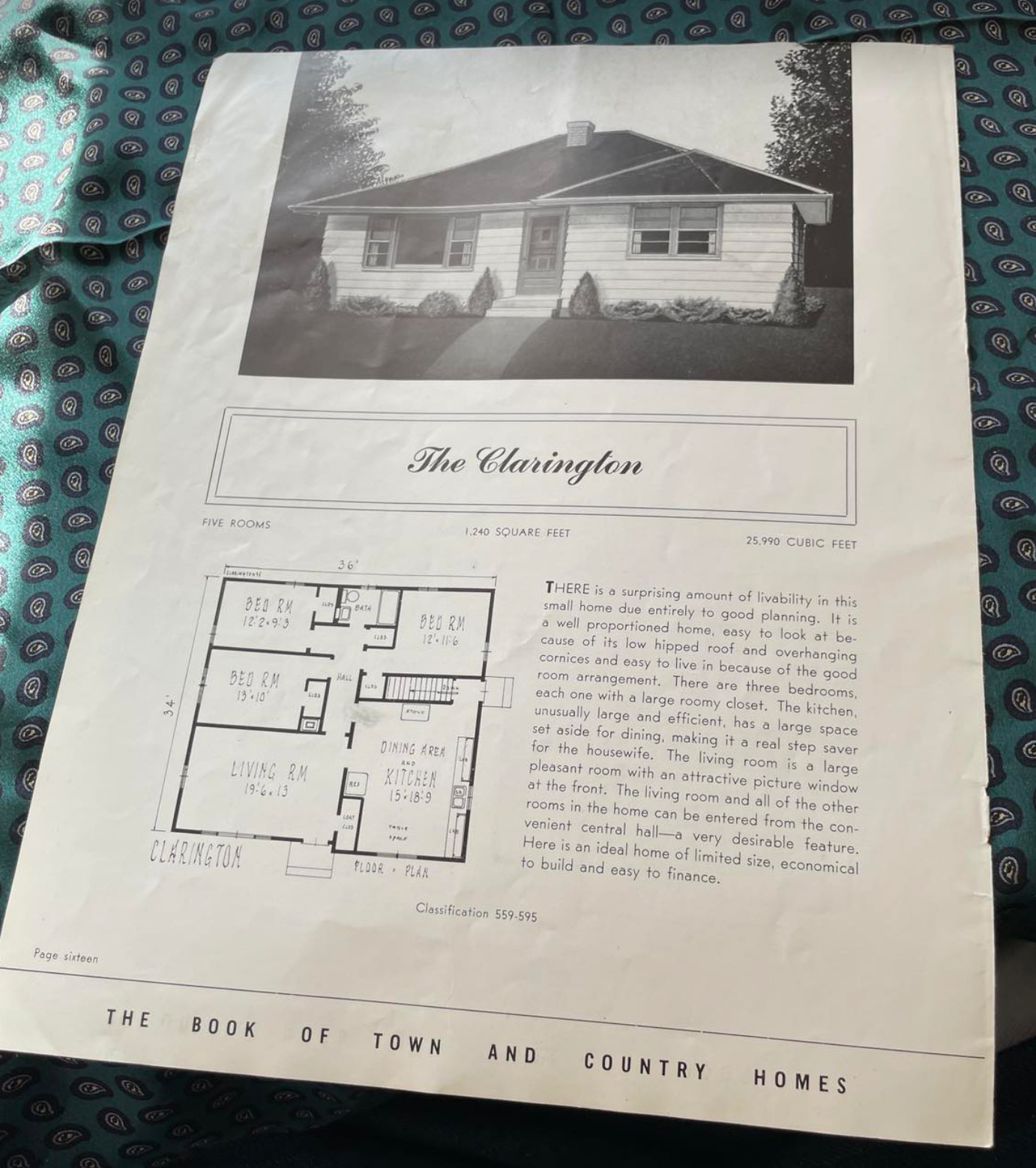 Floor Plans Book Town Country Homes 1950s Wharton 160-210 Clarington 559-595