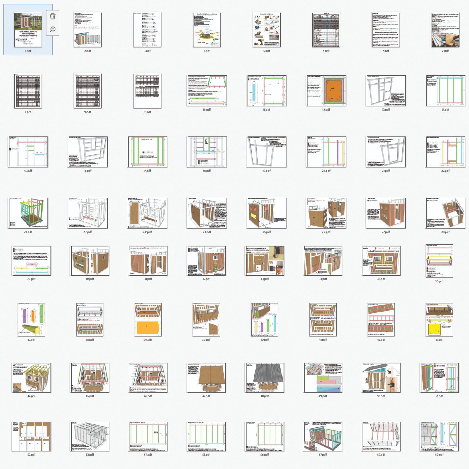 8×18 chicken coop building plans – Digital Download – No physical item