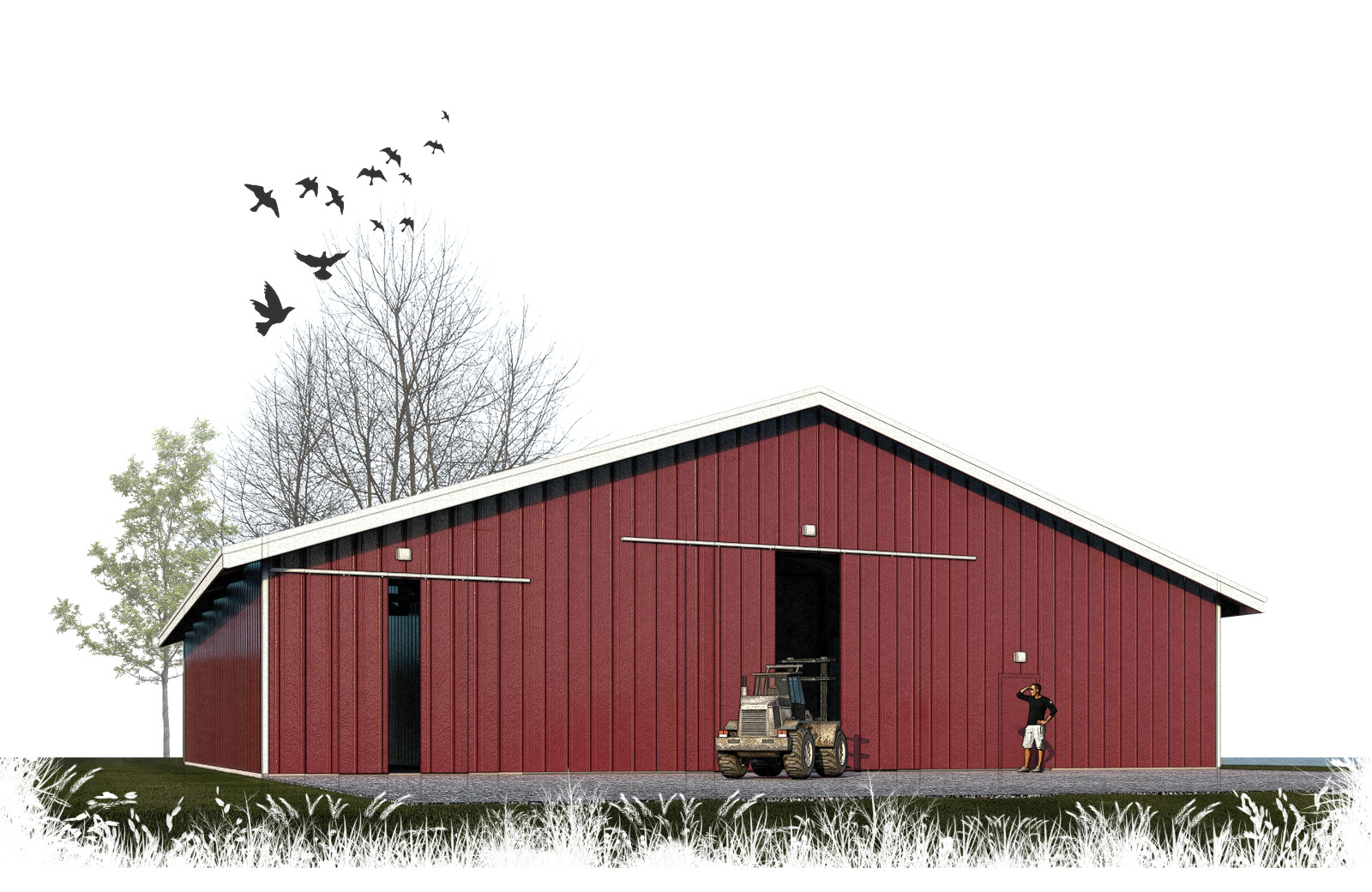 The Red Barn Agricultural Building Plans – PDF Downloadable Blueprint