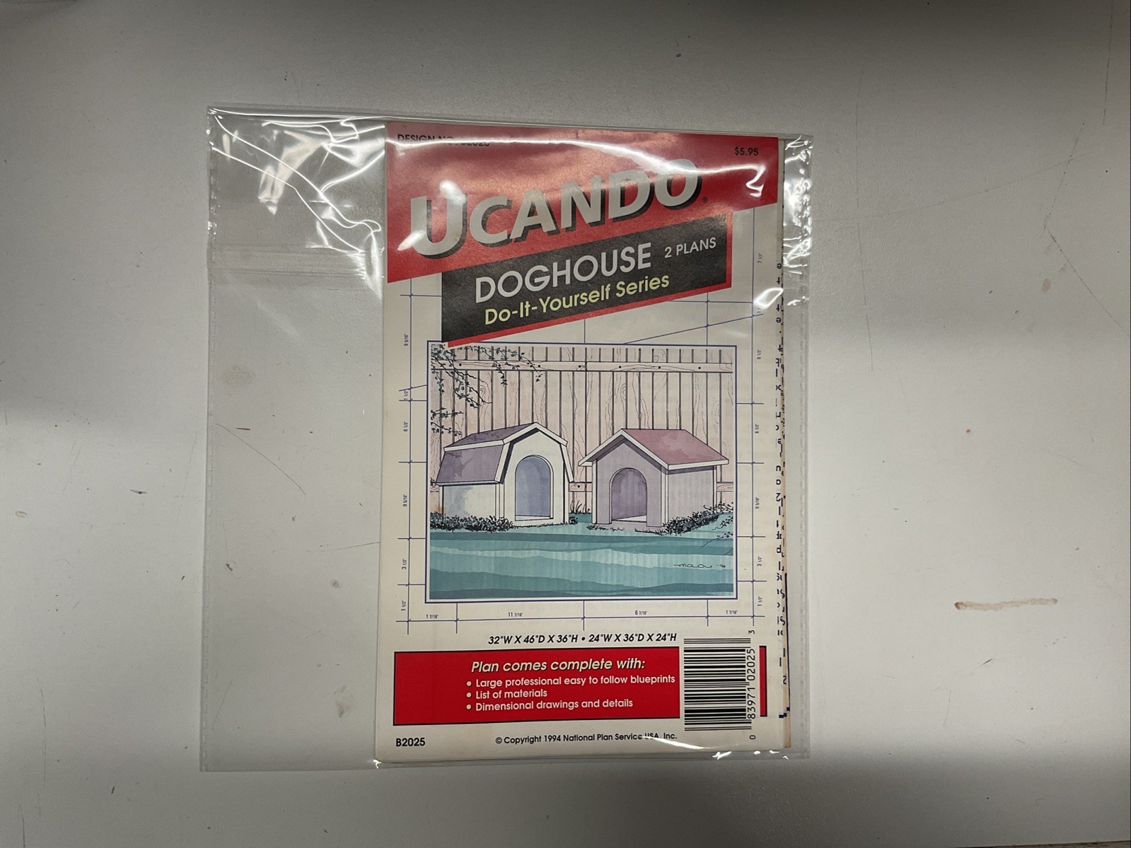 UCANDO Doghouse Plan 2 Designs Blue Print Gable/Gambrel Dog House B2025