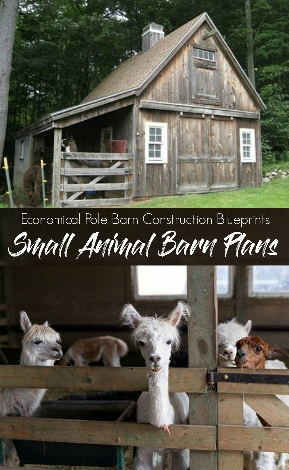 3 Small Animal Barn Plans – Complete Pole-Barn Construction Plans (B2)